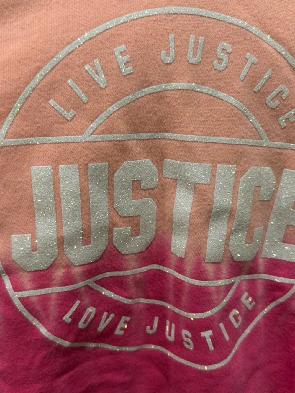 Justice Ombre Hoodie Sweatshirt in Peach Pink Purple